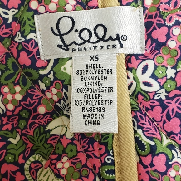 SOLD! Lilly Pulitzer Quilted Puffer Jacket. XS - Picture 6 of 7